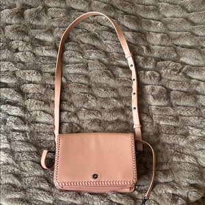 Elegant Pink Leather Crossbody Bag